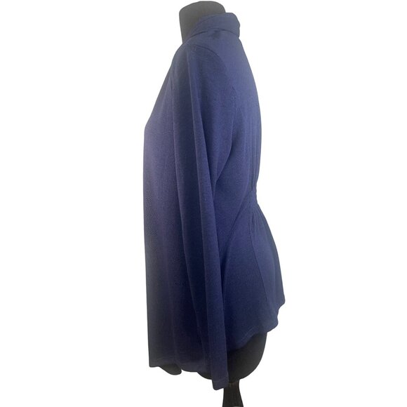 Coldwater Creek Womens XS Cardigan Navy  Lightweight Draped Open Front - Picture 8 of 9